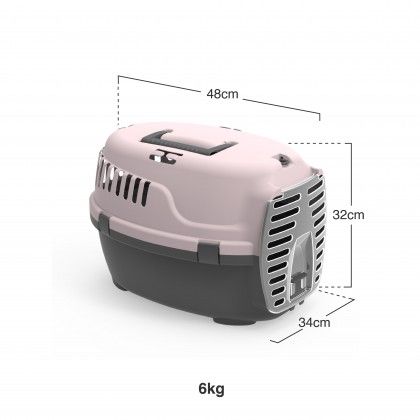 Caixa Transporte Animal Rosa 48X34X32cm Caixa Transporte Animal Rosa 48X34X32cm