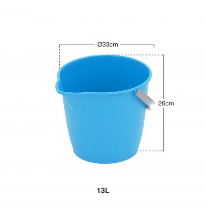 Balde Plástico Asa Plástica Azul 13l Ø33X26cm Balde Plástico Asa Plástica Azul 13l Ø33X26cm