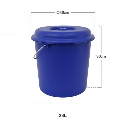Balde Com Tampa Nature Azul Forte 23l �36X36cm