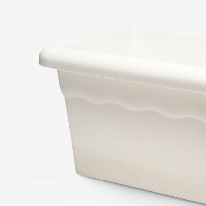 Floreira Terra Plástica Branco 50X22cm Floreira Terra Plástica Branco 50X22cm