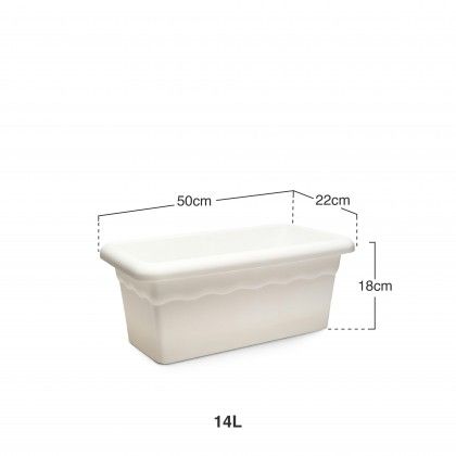 Floreira Terra Plástica Branco 50X22cm Floreira Terra Plástica Branco 50X22cm