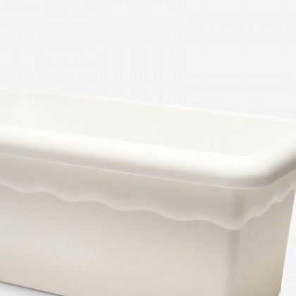 Floreira Terra Plástica Branco 80X26cm Floreira Terra Plástica Branco 80X26cm