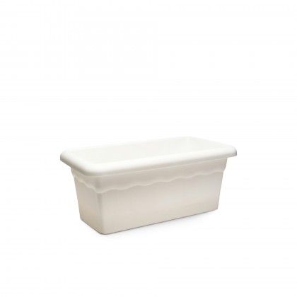 Floreira Terra Plástica Branco 60X33cm Floreira Terra Plástica Branco 60X33cm