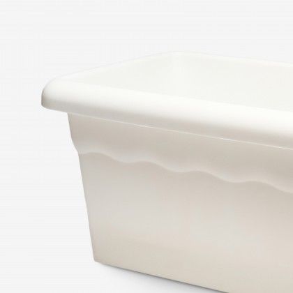 Floreira Terra Plástica Branco 60X33cm Floreira Terra Plástica Branco 60X33cm