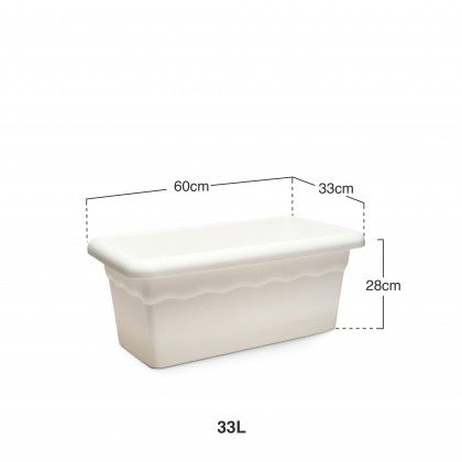 Floreira Terra Plástica Branco 60X33cm Floreira Terra Plástica Branco 60X33cm