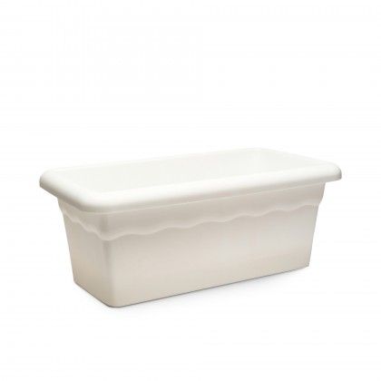 Floreira Terra Pl�stica Branco 80X33cm