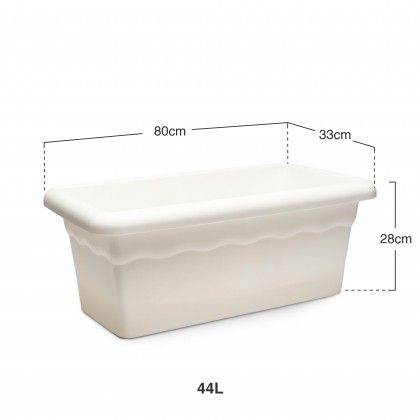 Floreira Terra Pl�stica Branco 80X33cm