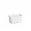 Floreira Com Prato Plástica Terra Branco 30X20cm Floreira Com Prato Plástica Terra Branco 30X20cm