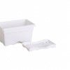 Floreira Com Prato Plástica Terra Branco 30X20cm Floreira Com Prato Plástica Terra Branco 30X20cm
