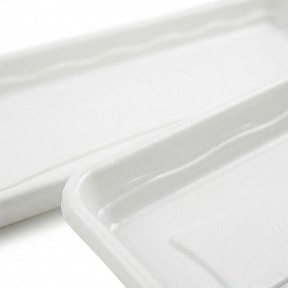 Prato Para Floreira Terra Branco 47X19cm