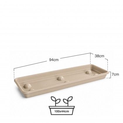 Prato Para Floreira Terra Taupe 94X38cm