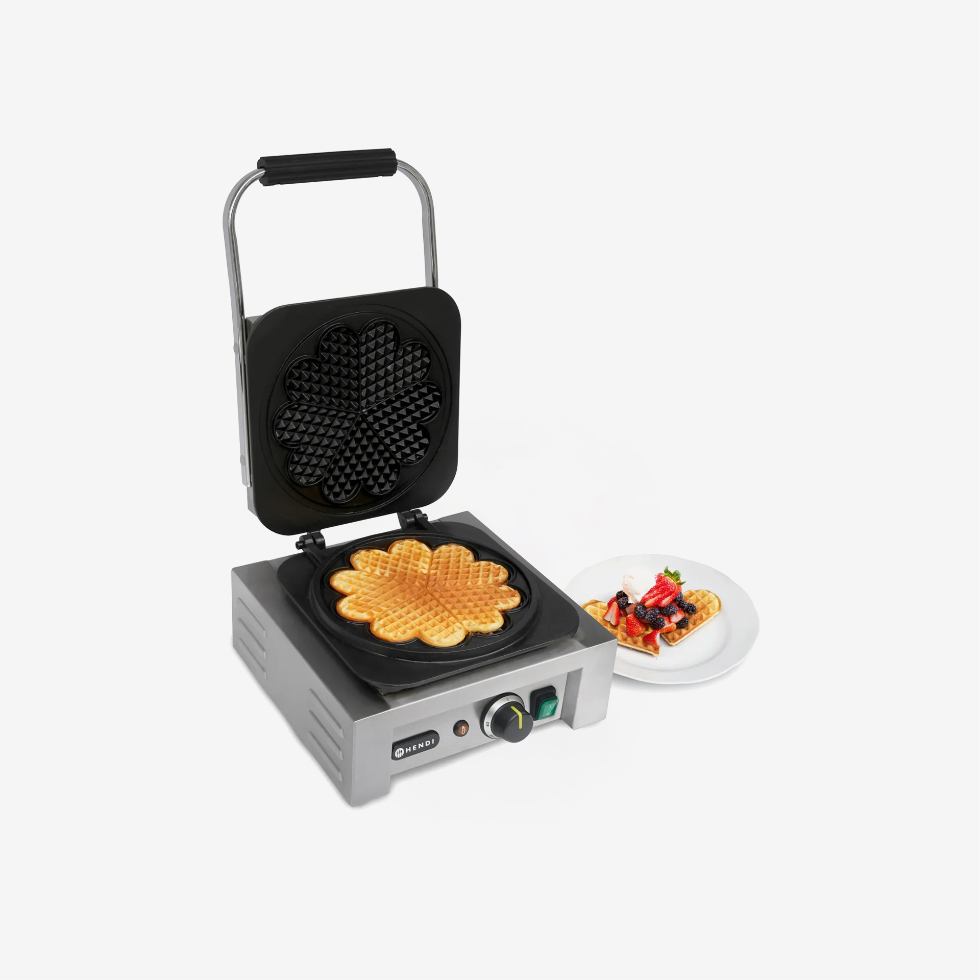 Máquina Waffles Heart Hendi 2200W 33X54X55cm