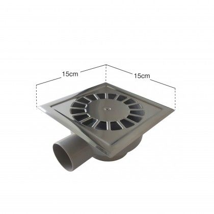 Sumidouro Horizontal Grelha Inox 15X15cm Sumidouro Horizontal Grelha Inox 15X15cm