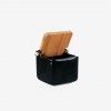 Saleiro Cer�mica Preto Tampa Bambu 800ml