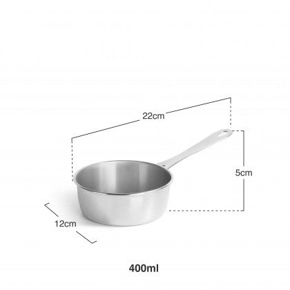Caçarola Com Cabo Aperitivos Inox 12X22X5cm Caçarola Com Cabo Aperitivos Inox 12X22X5cm
