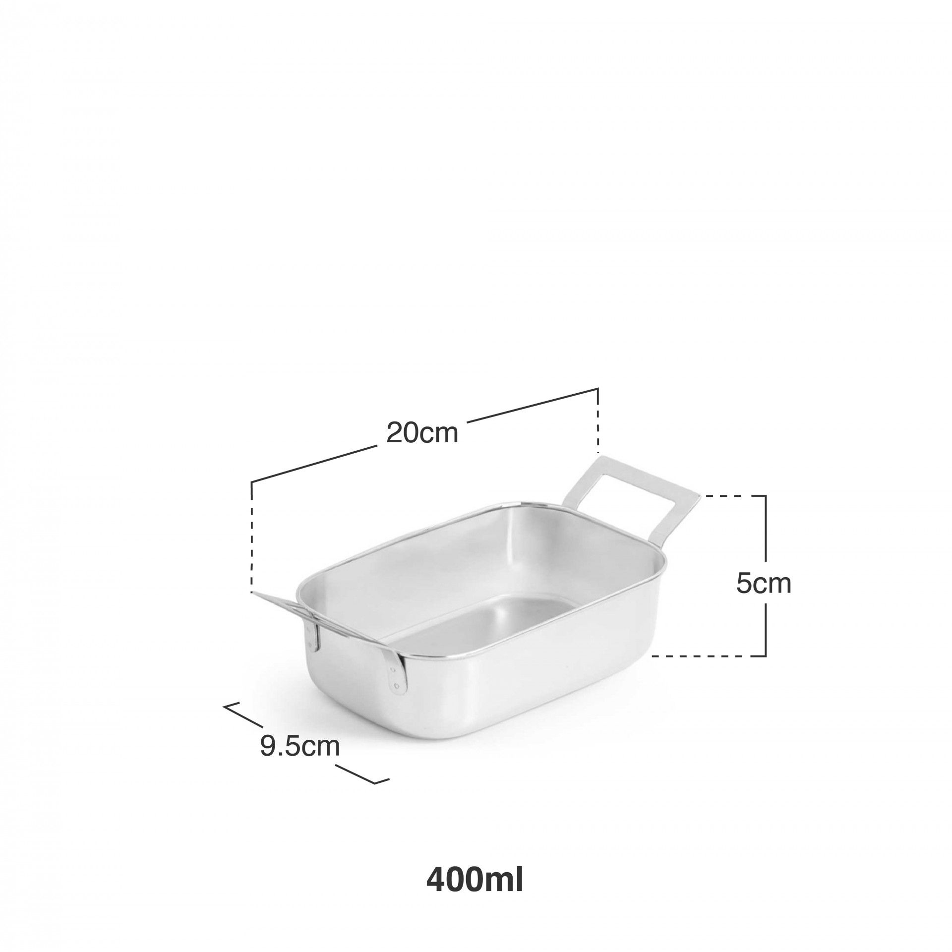 Tabuleiro Aperitivos Inox 9.5X20X5cm