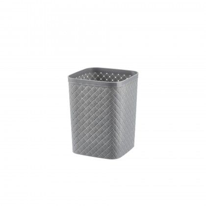 Cesto Papeis Quadrado Cinza 19X20X26cm Cesto Papeis Quadrado Cinza 19X20X26cm