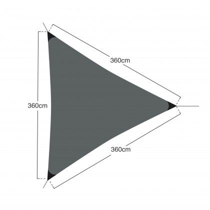 Toldo Vela Triangular Cinza 360X360X360cm Toldo Vela Triangular Cinza 360X360X360cm
