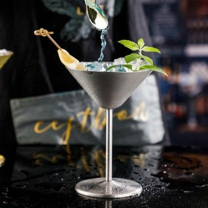 Copo Martini Inox Prata 200ml