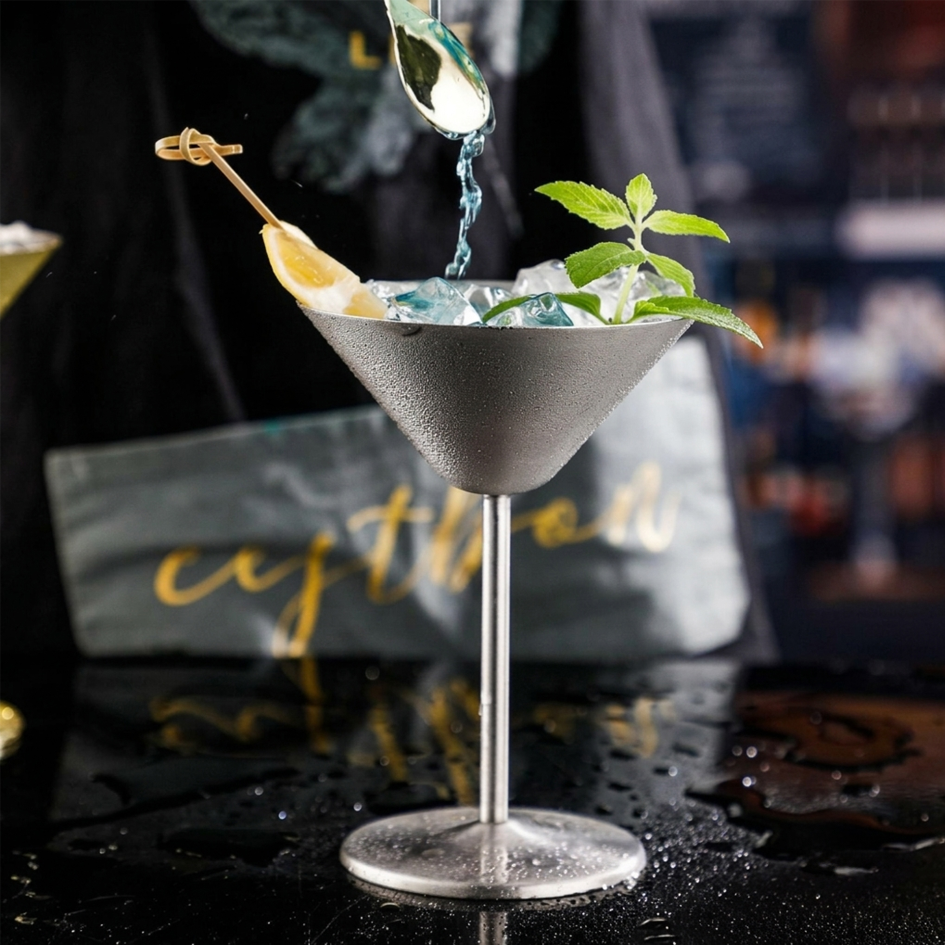 Copo Martini Inox Prata 200ml
