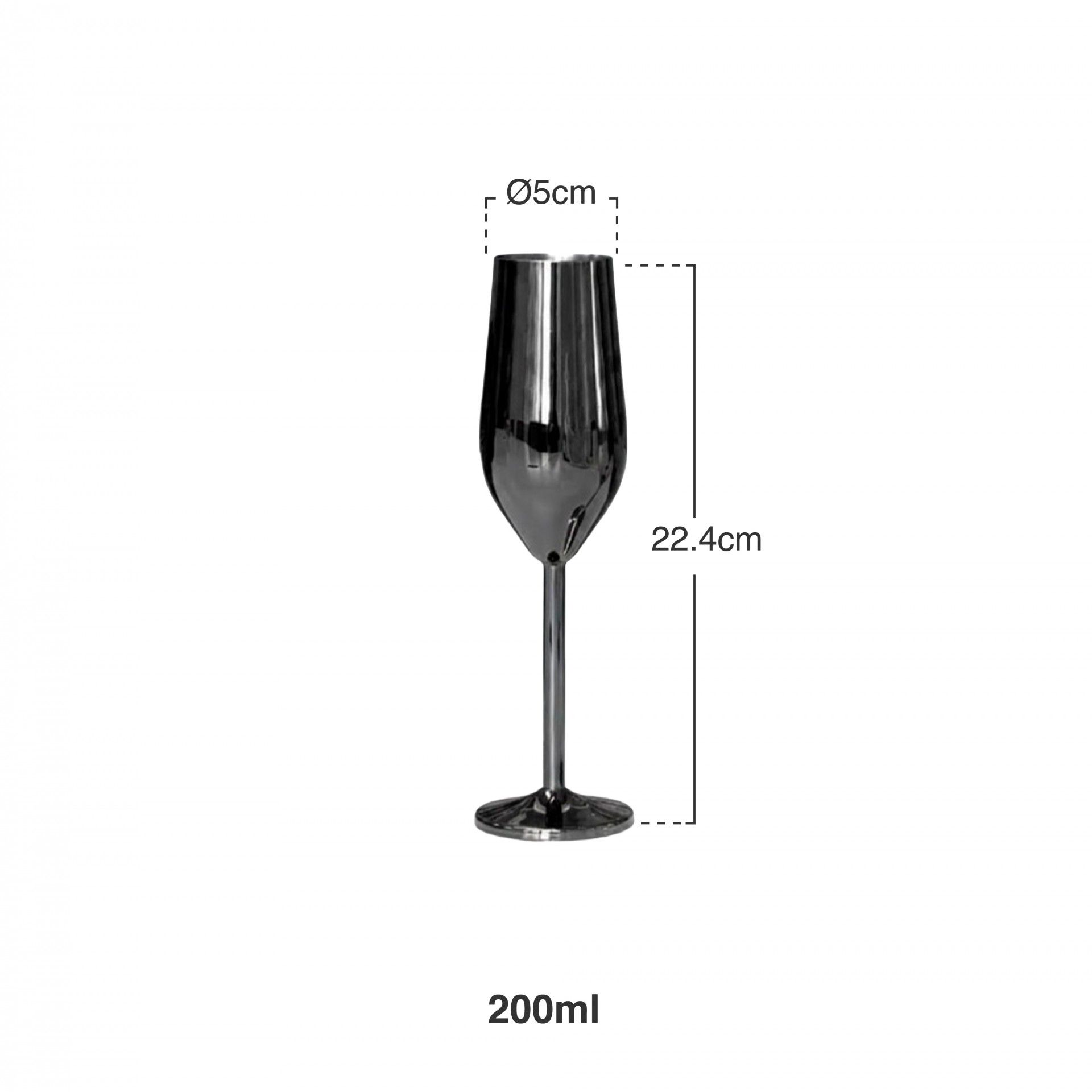 Flute Inox Preto 200ml