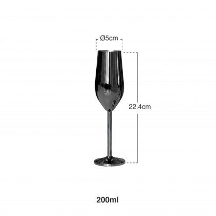 Flute Inox Preto 200ml Flute Inox Preto 200ml