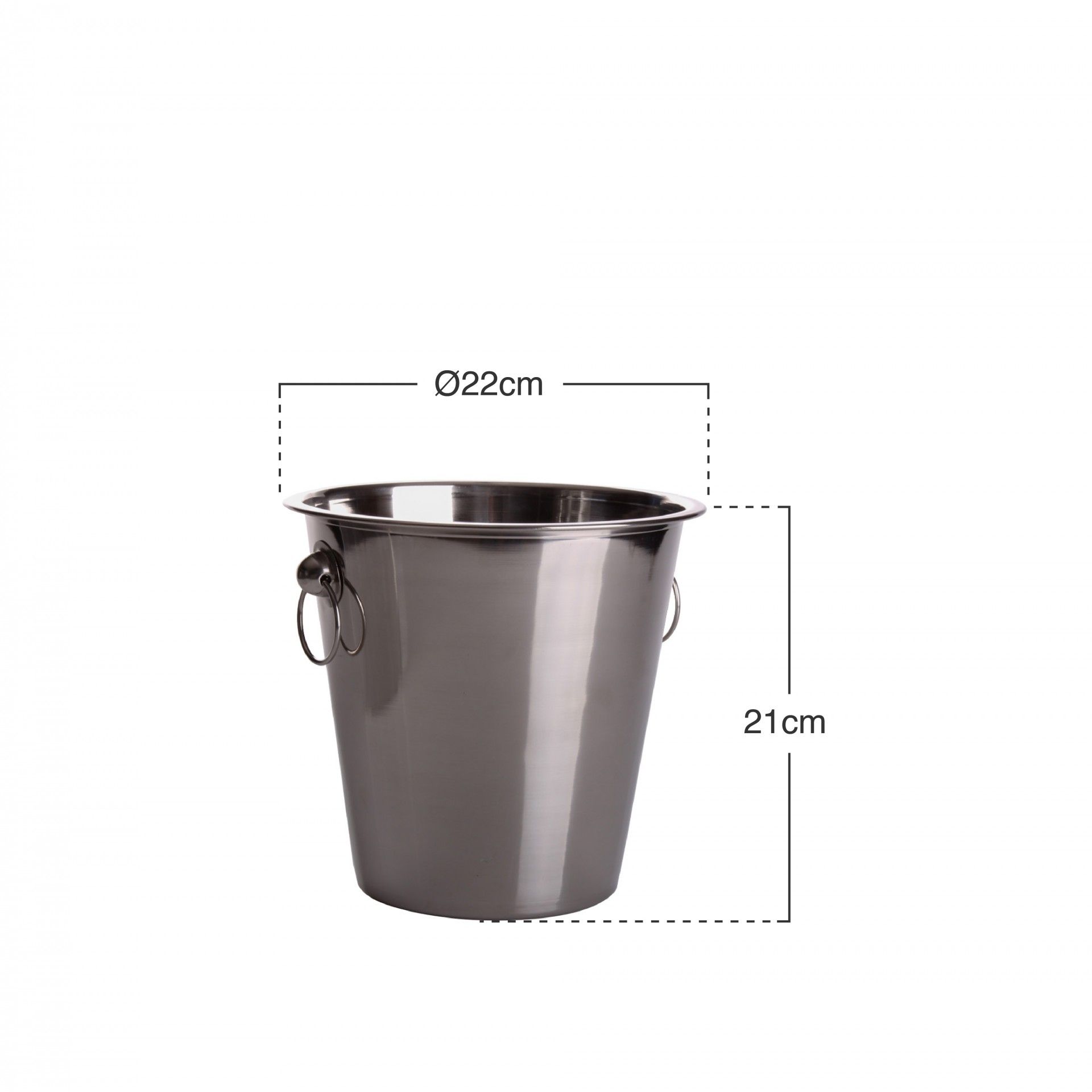 Balde Gelo Inox com Argolas 22cm