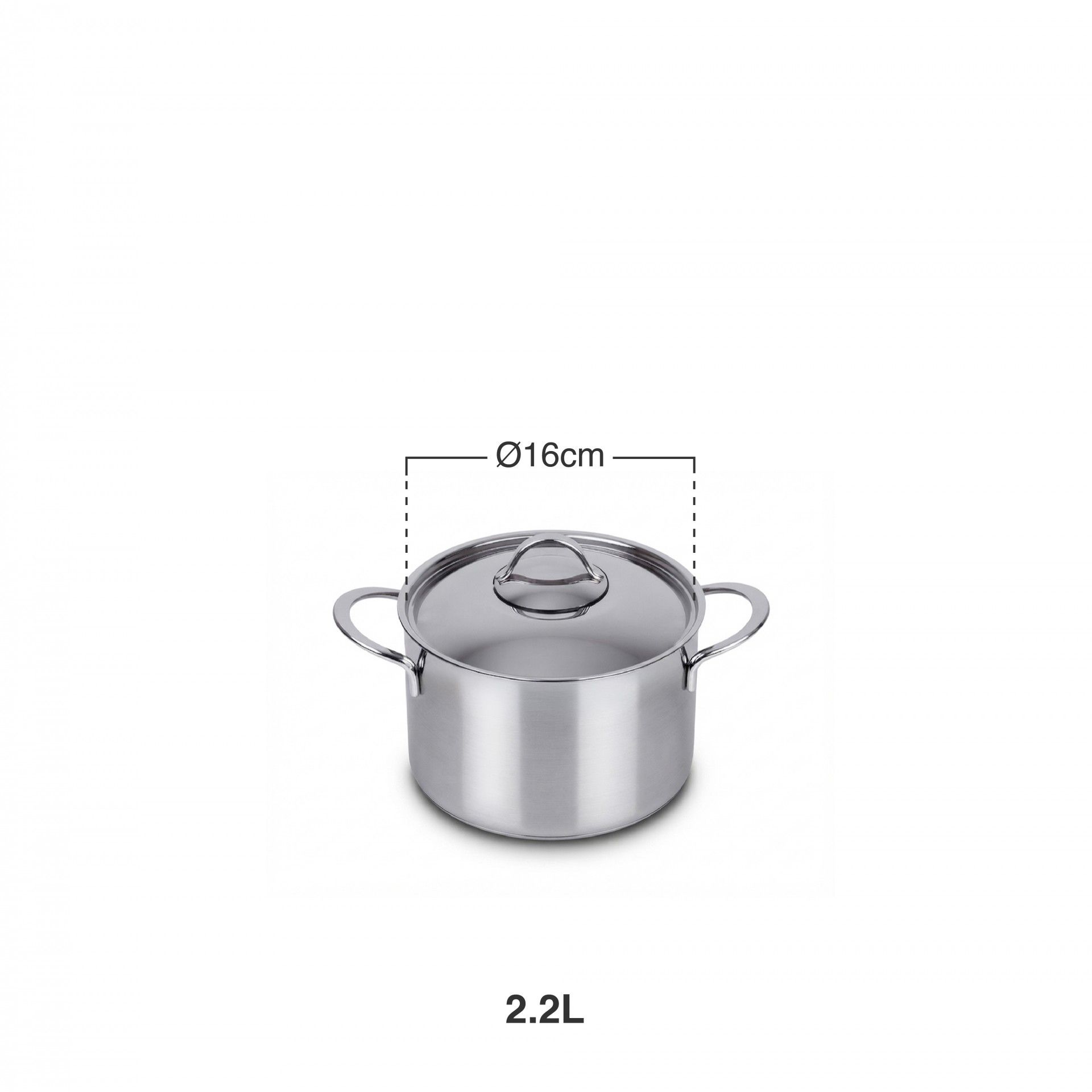 Panela com Asa Inox Mafra Redonda Ø16cm