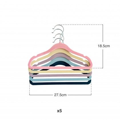 Cabide Veludo Infantil Pamex 27.5x18.5cm Pack 5 Cabide Veludo Infantil Pamex 27.5x18.5cm Pack 5