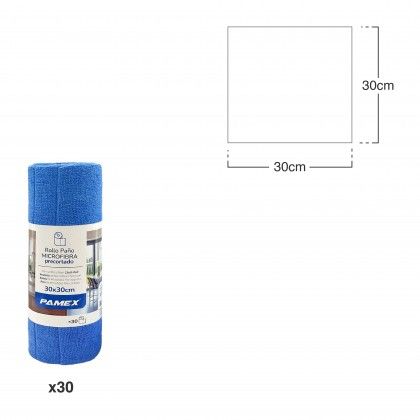 Rolo Pano Microfibra Pré - Cortado Pamex 30 Unidades 30x30cm Rolo Pano Microfibra Pré - Cortado Pamex 30 Unidades 30x30cm