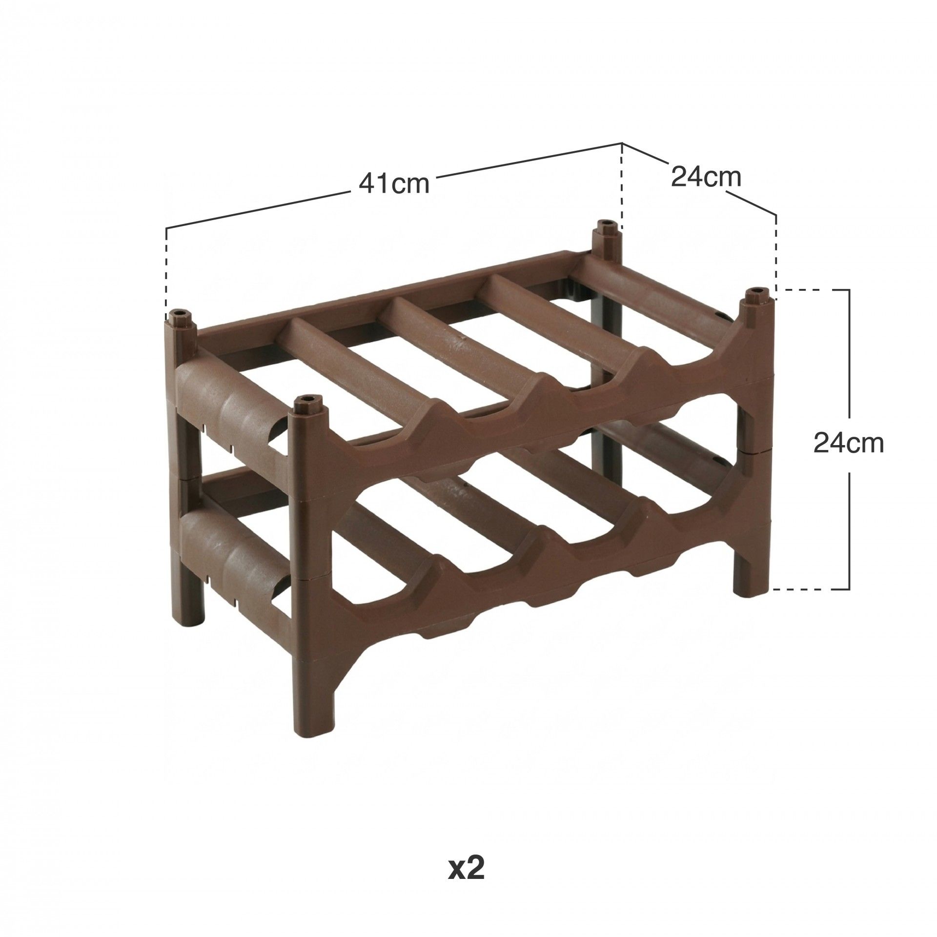 Garrafeira Plastica 41X24X24cm Pack 2