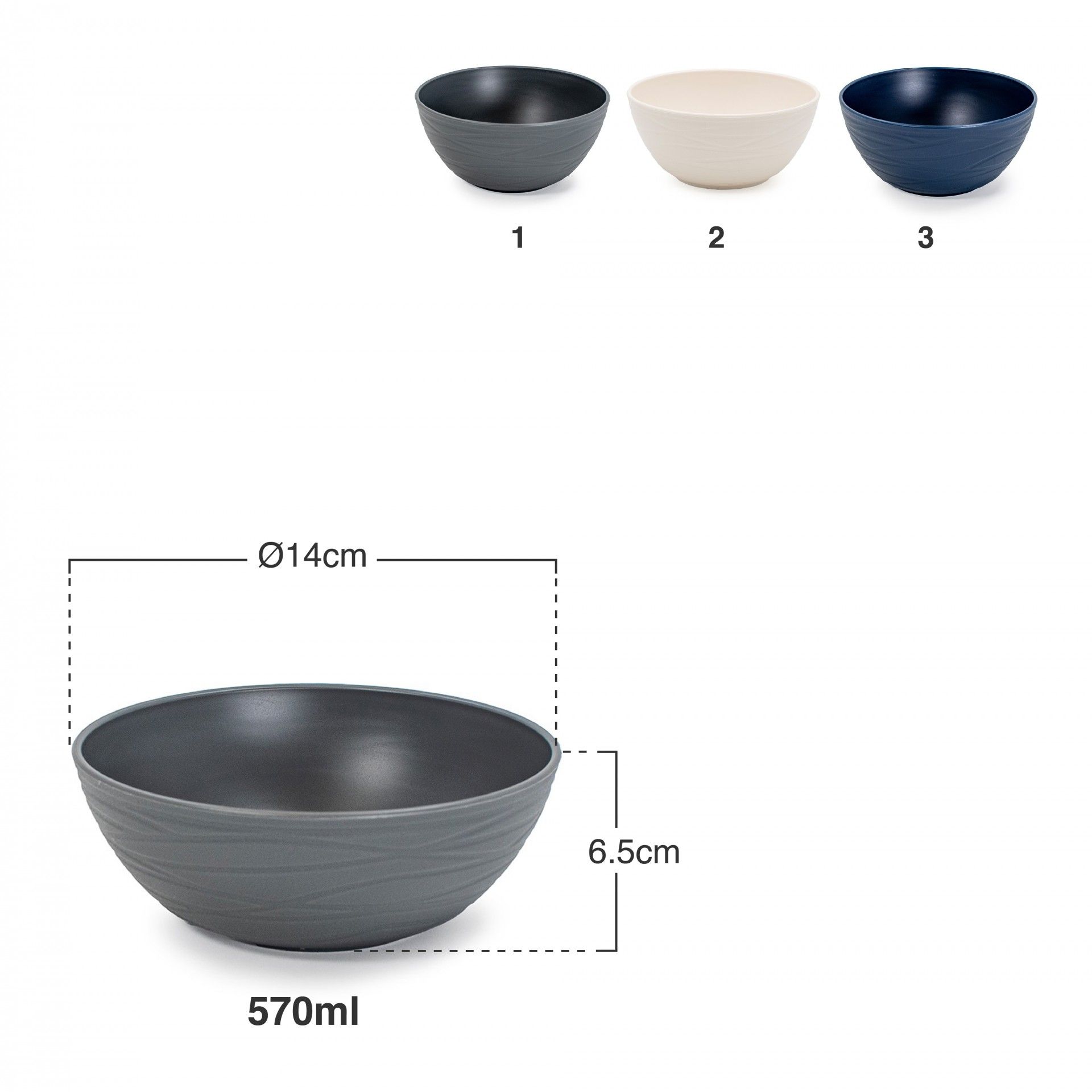 Tigela Plástica Nido 570ml Ø14X6.5cm