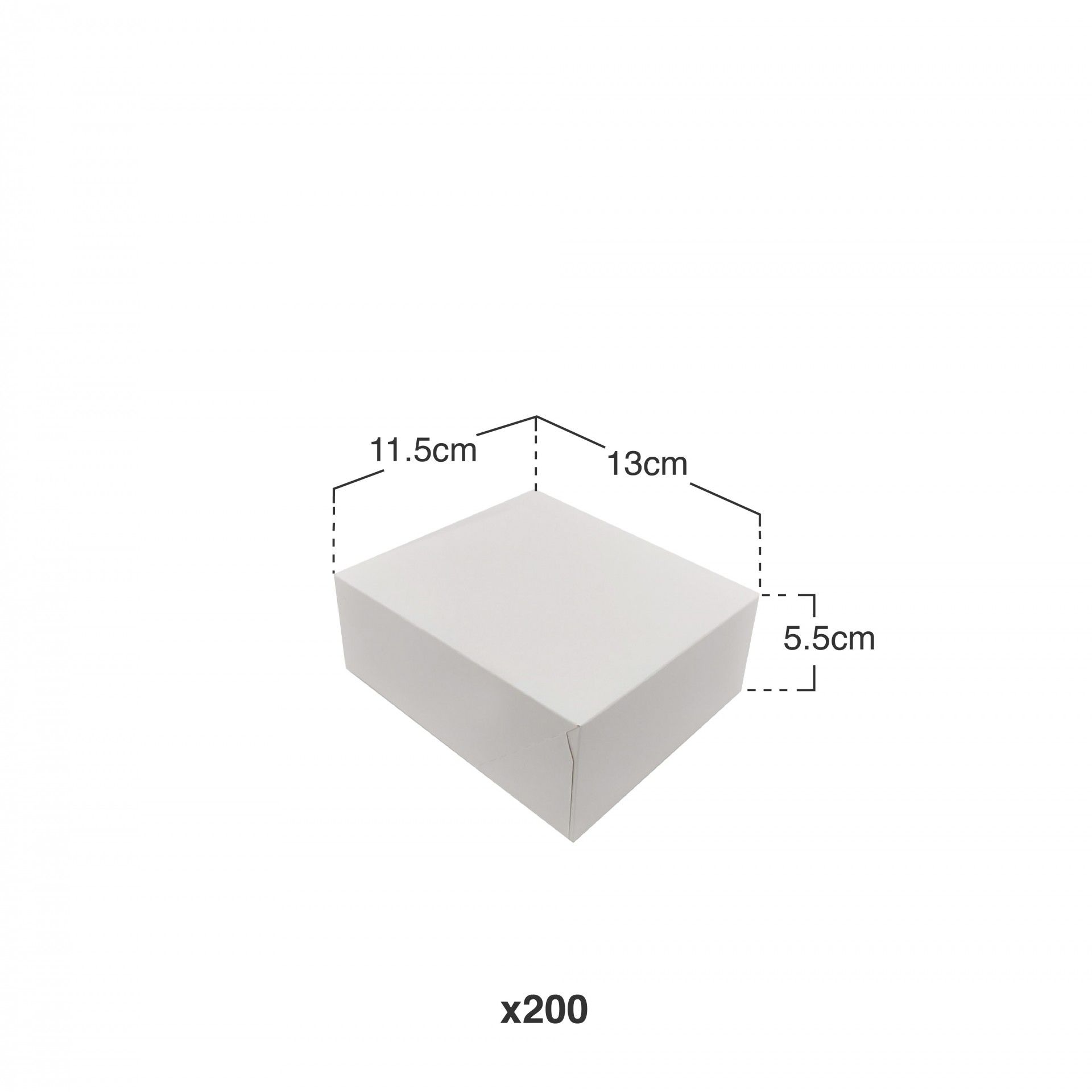 Caixa De Bolo Cartão Branco 13x11.5x5.5cm Pack 200