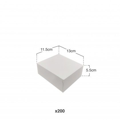 Caixa De Bolo Cartão Branco 13x11.5x5.5cm Pack 200 Caixa De Bolo Cartão Branco 13x11.5x5.5cm Pack 200