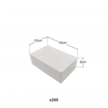 Caixa De Bolo Cartão Branco 19x12x6cm Pack 200 Caixa De Bolo Cartão Branco 19x12x6cm Pack 200