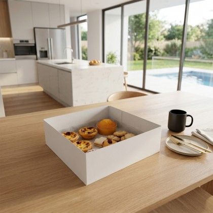 Caixa De Bolo Cartão Branco 30x30x10cm Pack 50 Caixa De Bolo Cartão Branco 30x30x10cm Pack 50