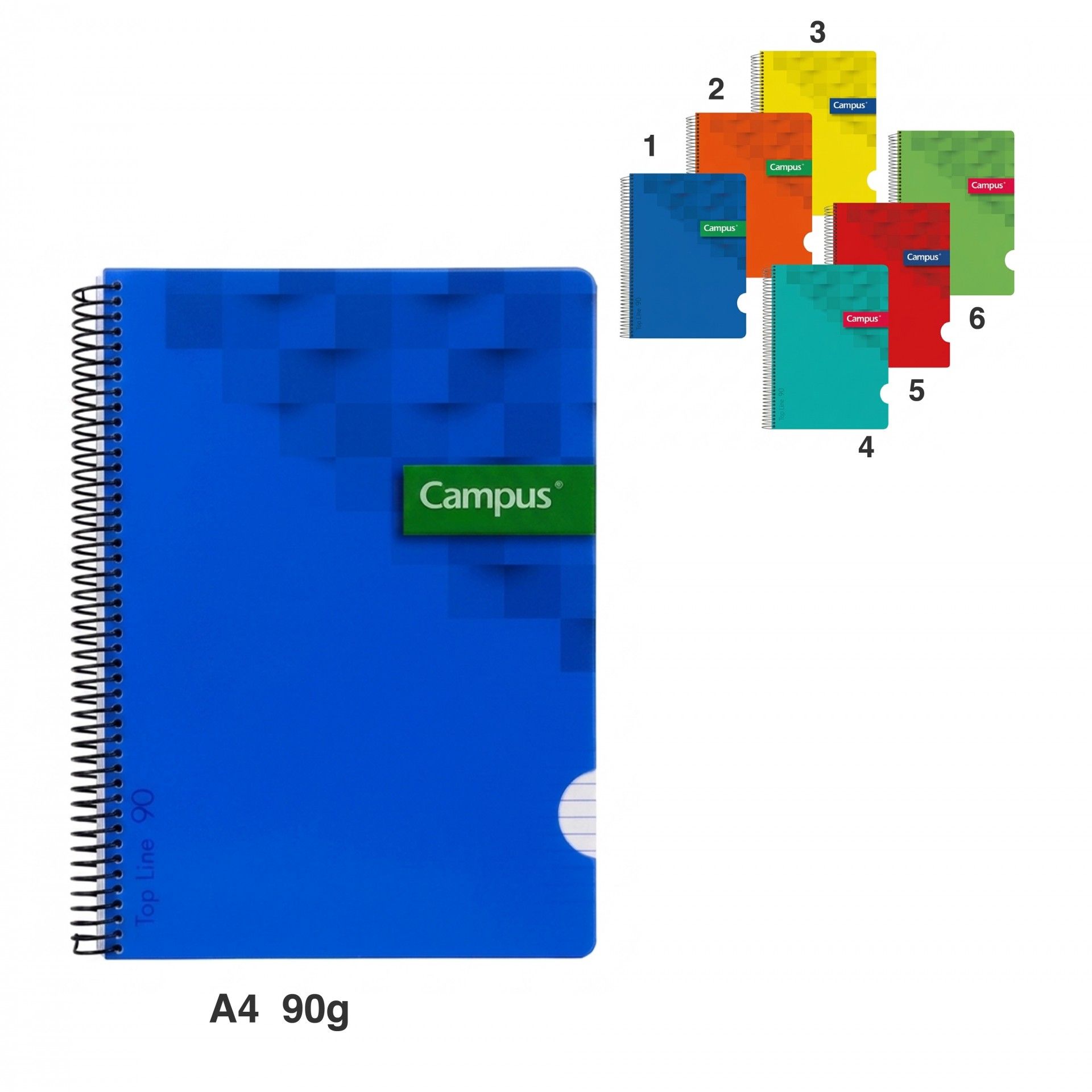 Caderno Espiral Capa Plástica A4 80 Folhas Pautado 90g