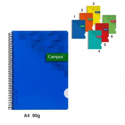 Caderno Espiral Capa Pl�stica A4 80 Folhas Pautado 90g