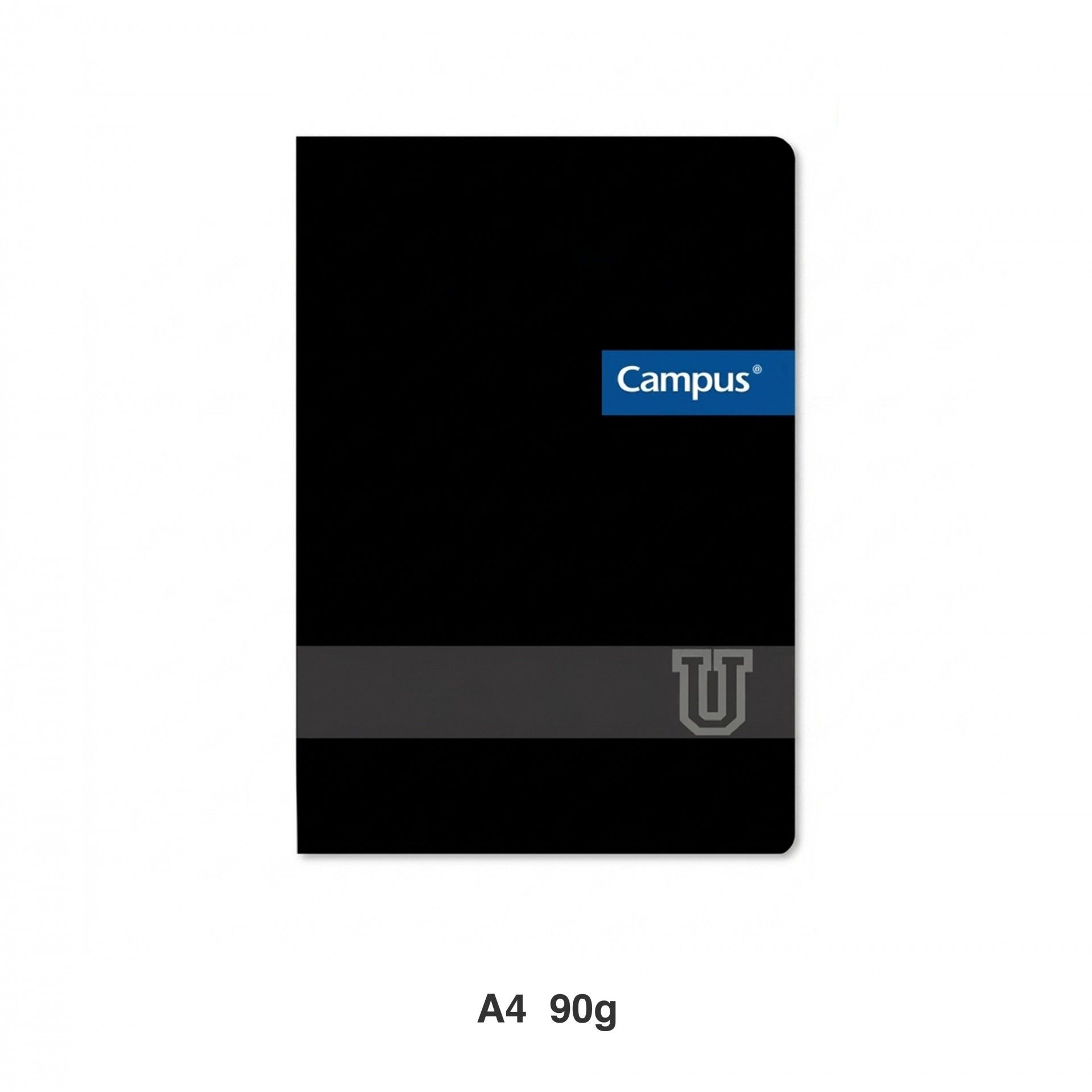 Caderno Agrafado Capa Plástica A4 48 Folhas Preto Pautado 90g