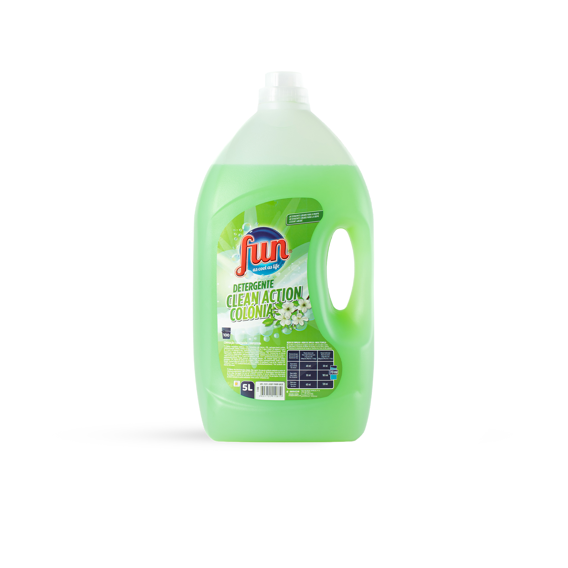 Detergente Roupa Fun Clean Action Colônia 5l