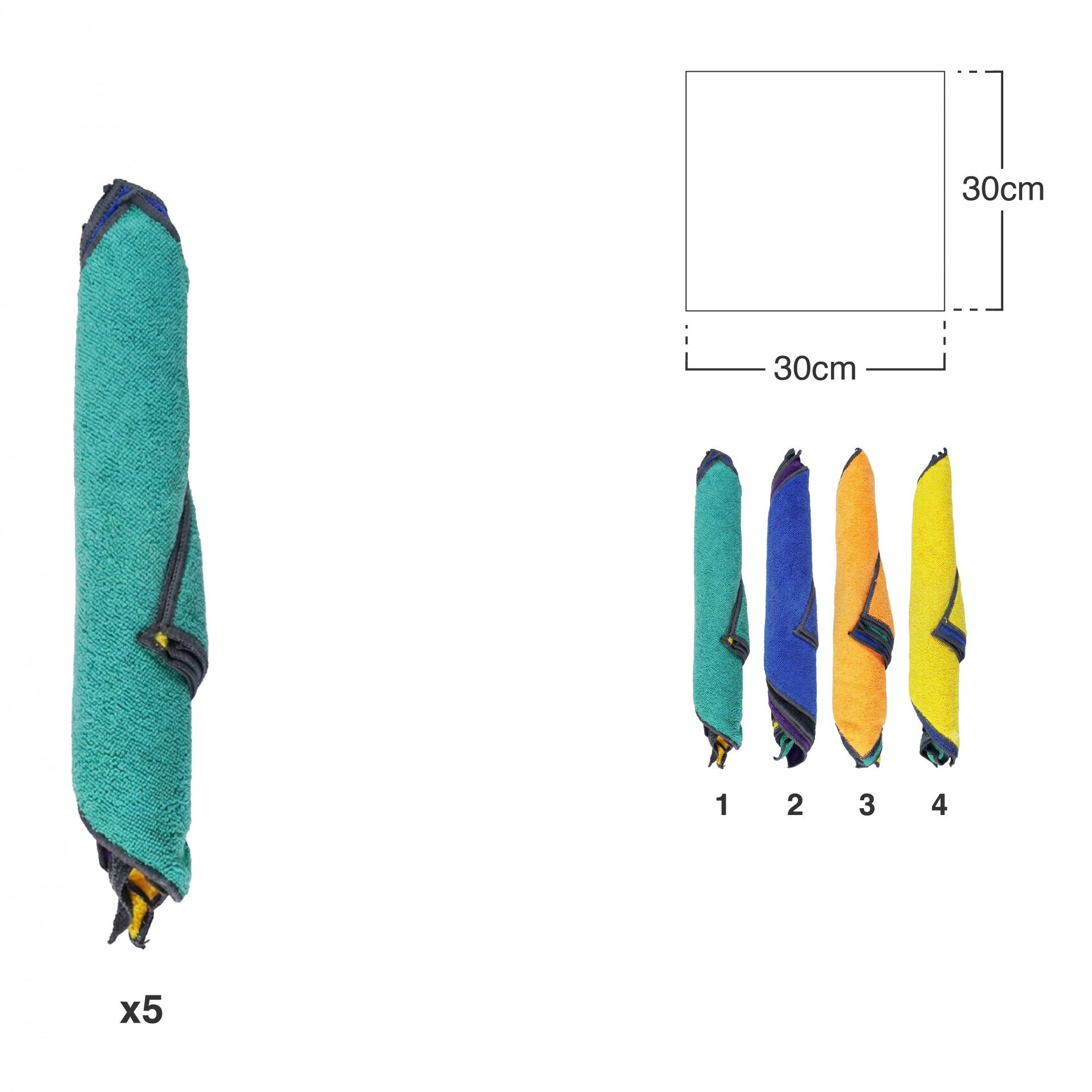 Pano Microfibra 30X30cm Pack 6