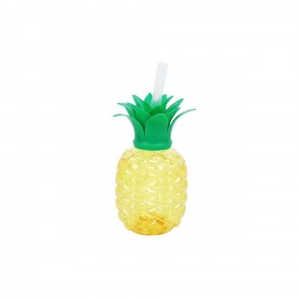 Copo Pl�stico Anan�s Com Palhinha 500ml