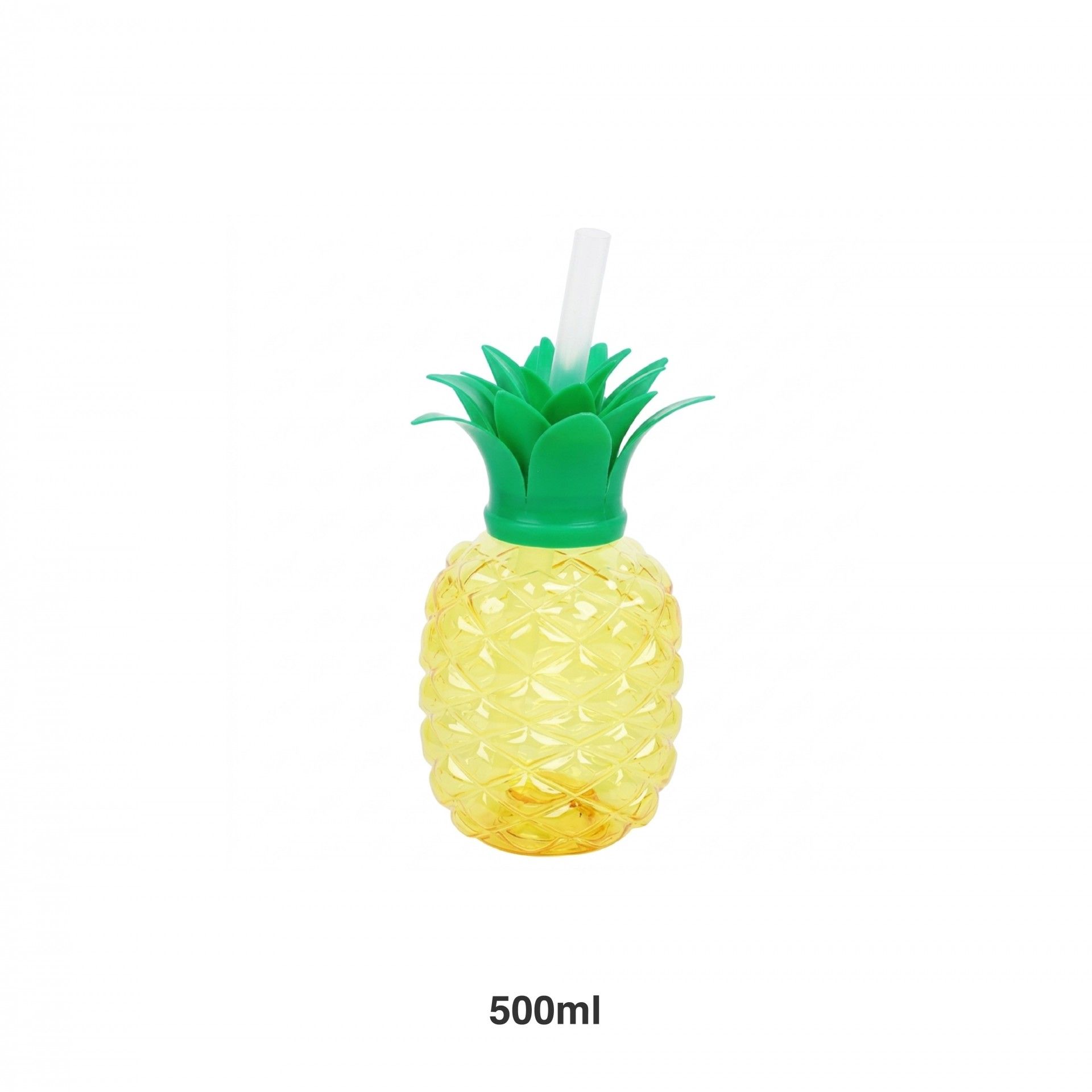 Copo Plástico Ananás Com Palhinha 500ml