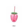 Copo Pl�stico Morango Com Palhinha 500ml