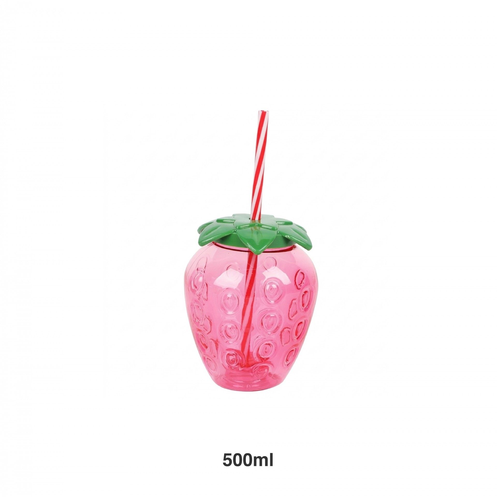Copo Plástico Morango Com Palhinha 500ml