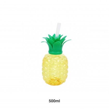 Copo Pl�stico Anan�s Com Palhinha 500ml