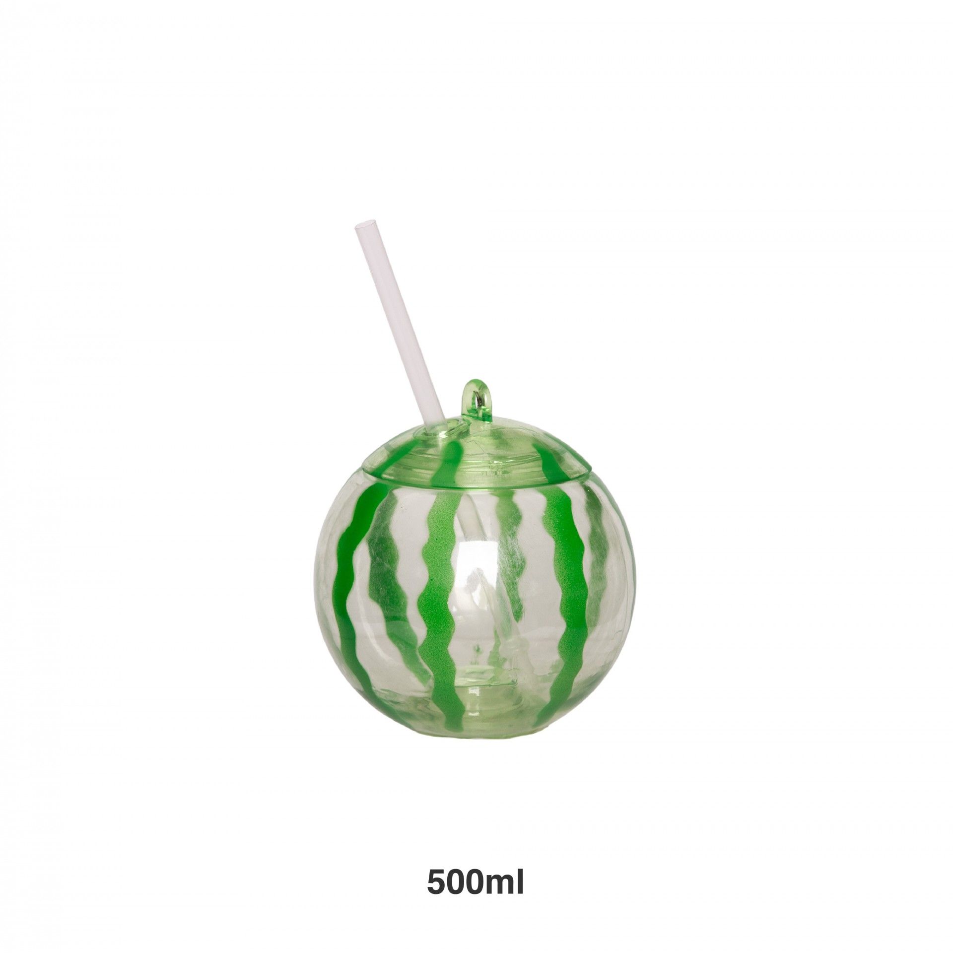 Copo Plástico Melãncia Com Palhinha 500ml