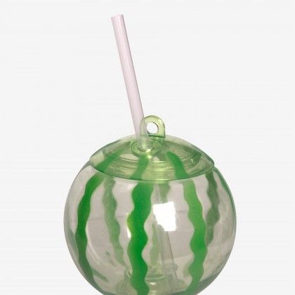 Copo Pl�stico Mel�ncia Com Palhinha 500ml