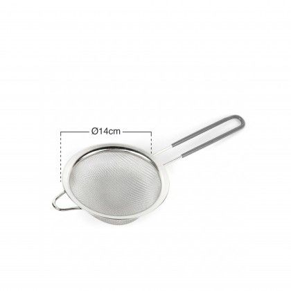 Coador Inox Com Cabo De Borracha 14cm