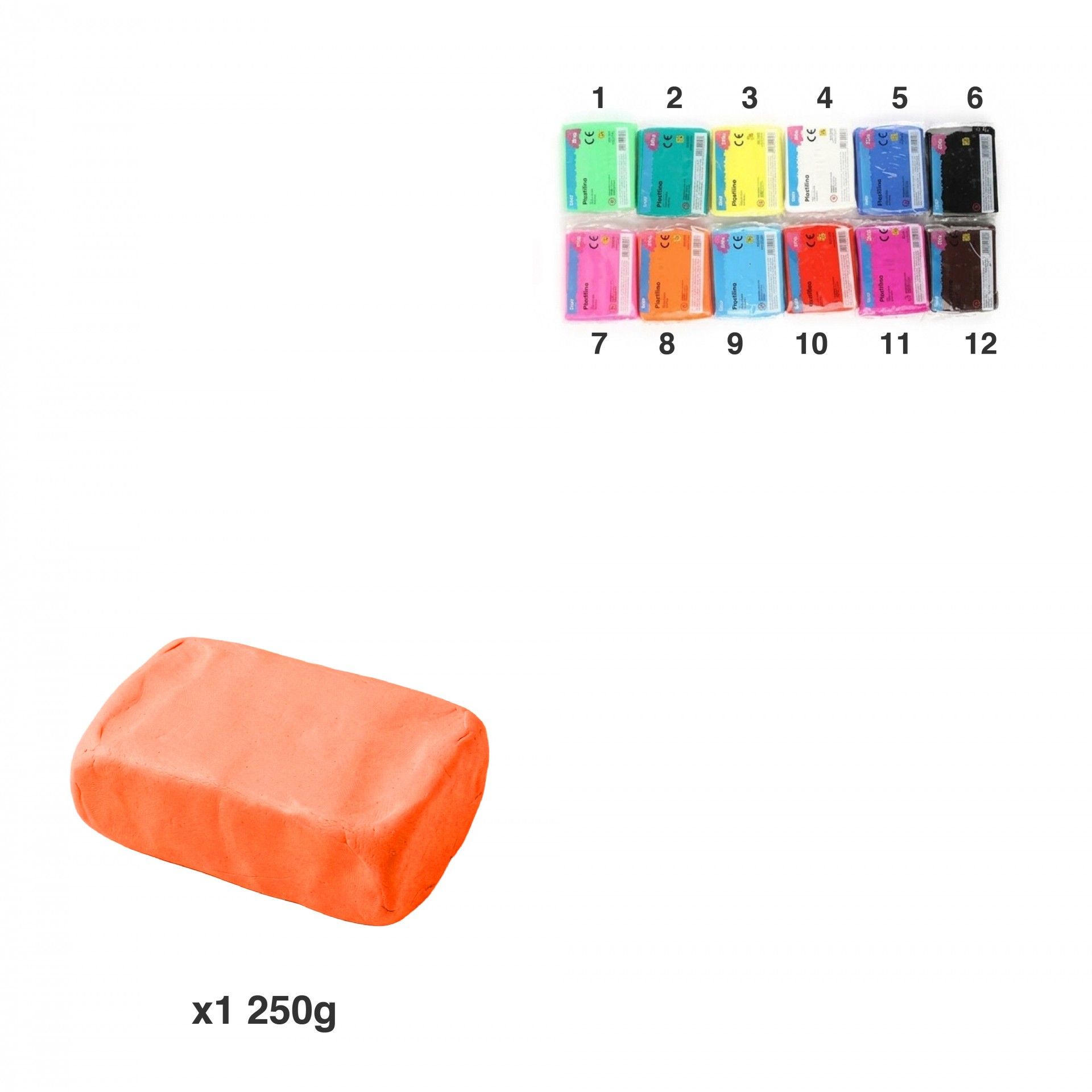 Plasticina Bloco Cores 250Gr